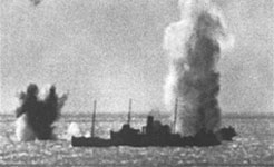 A near miss form a shell fired at Cape Gris Nez 