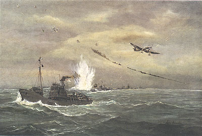 Minesweepers Under Attack by John Hamilton